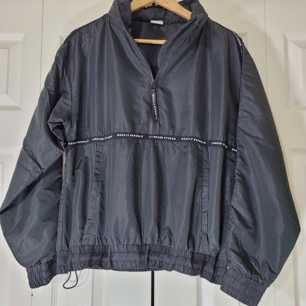 BLACK Muscle Republic Ribbed Pullover Jacket -S-